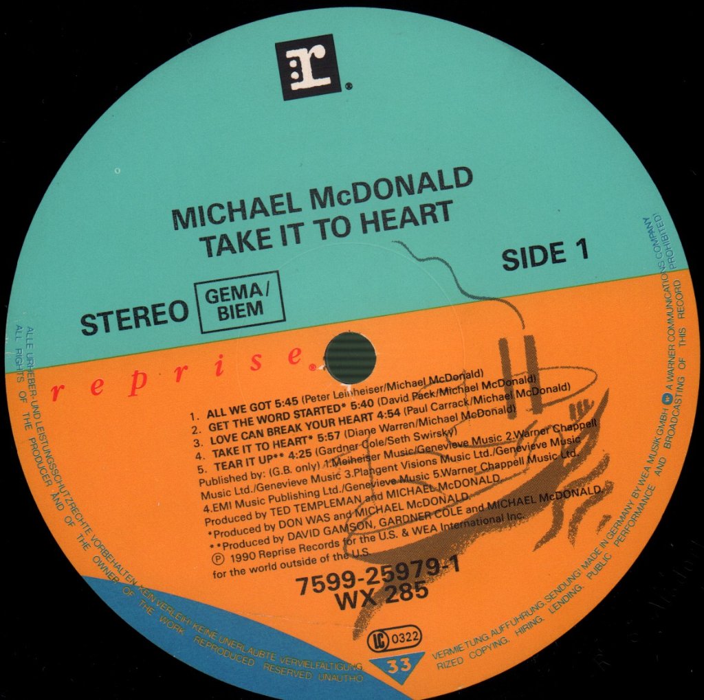 Michael McDonald - Take It To Heart - Lp