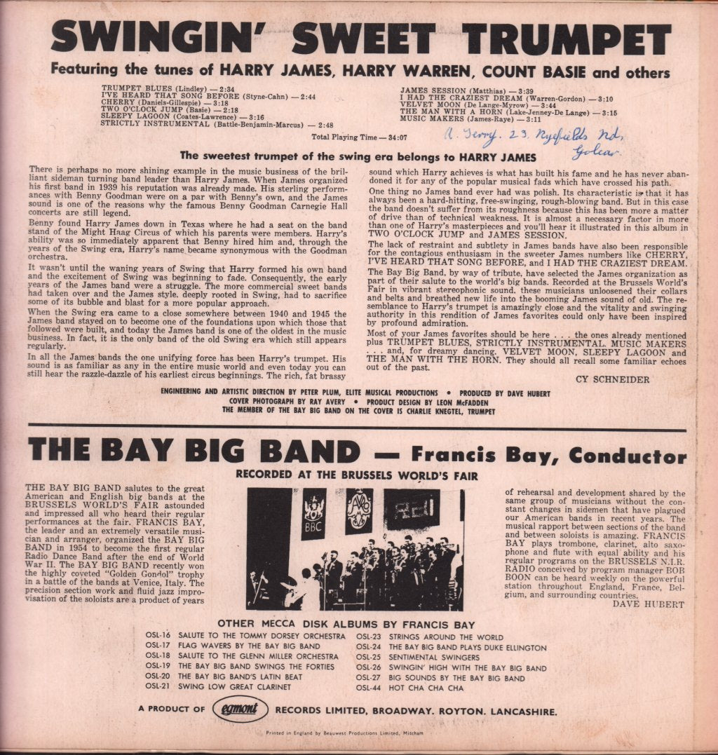 Bay Big Band - Swingin' Sweet Trumpet - Lp