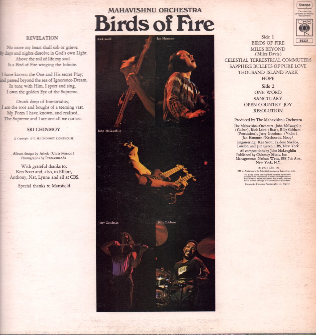 Mahavishnu Orchestra - Birds Of Fire - Lp