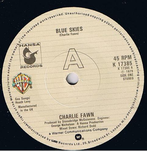 Charlie Fawn - Blue Skies - 7 Inch