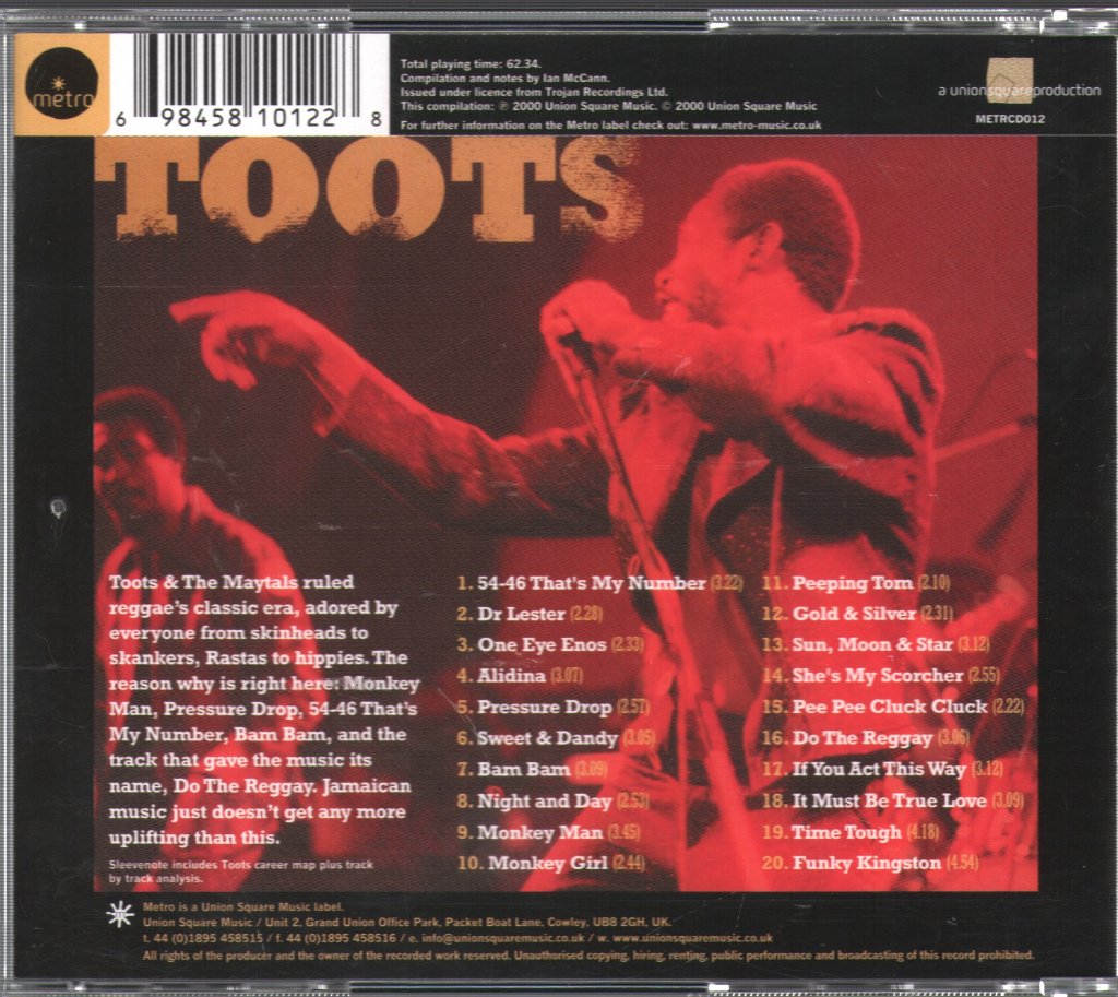 Toots And The Maytals - 20 Massive Hits - Cd