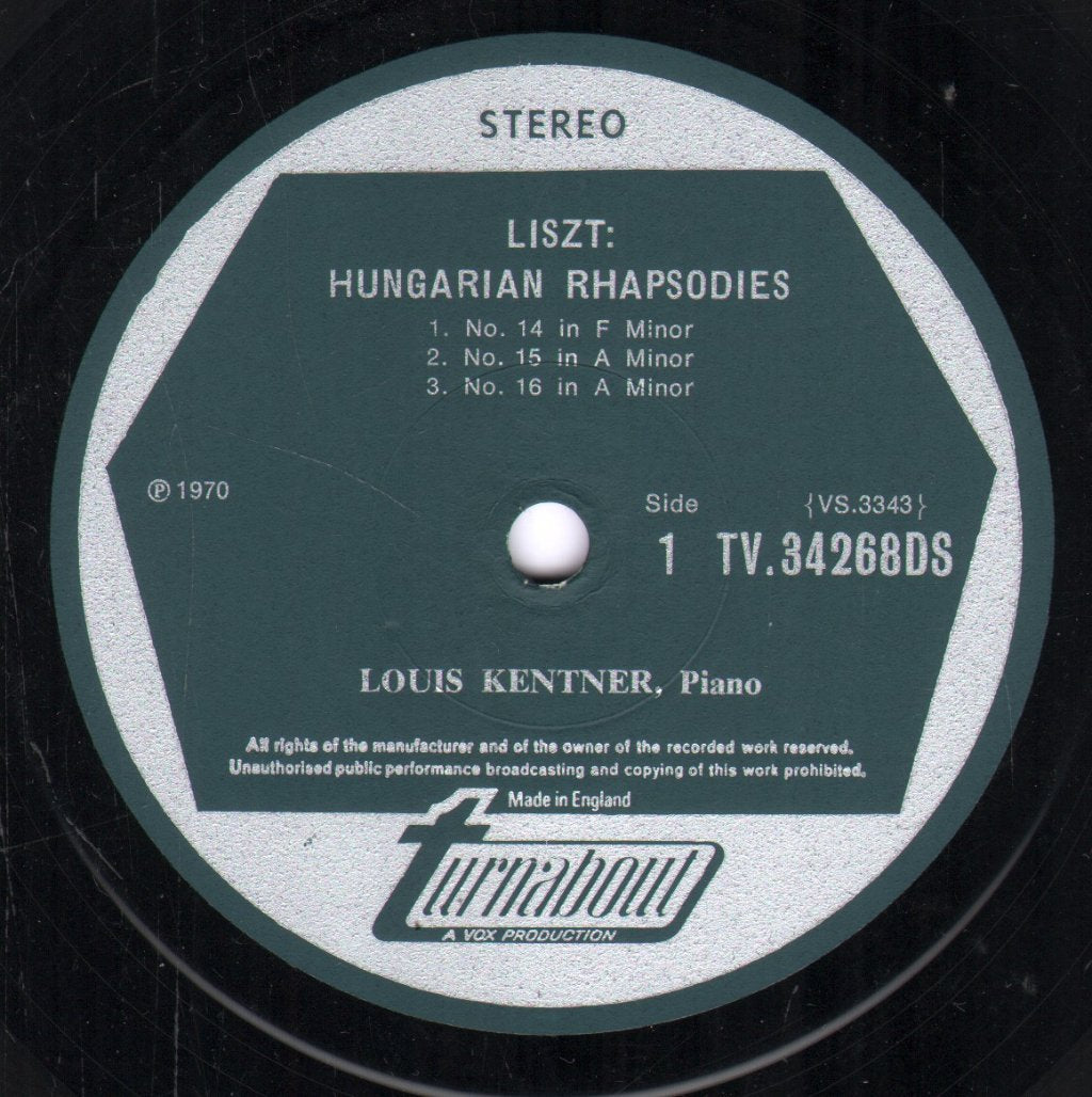 Louis Kentner - Liszt - Hungarian Rhapsodies Volume 3 (14-19) - Lp