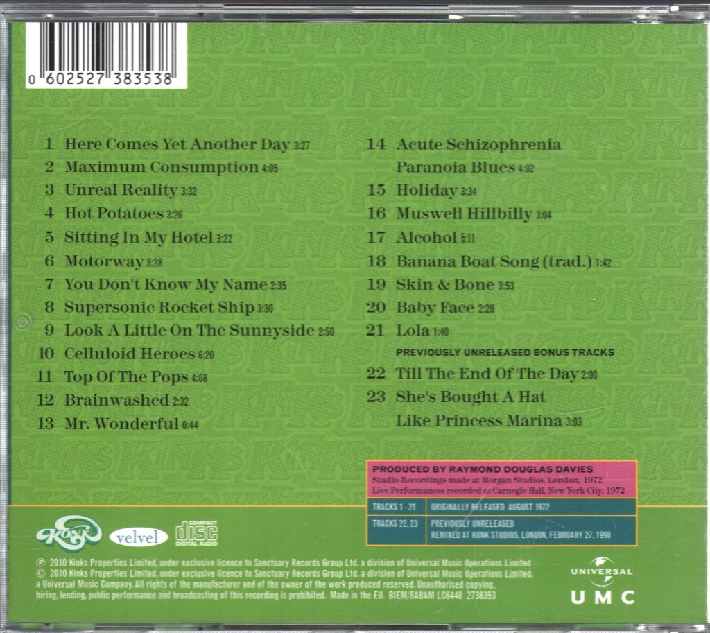 Kinks - Everybody's In Showbiz - Cd