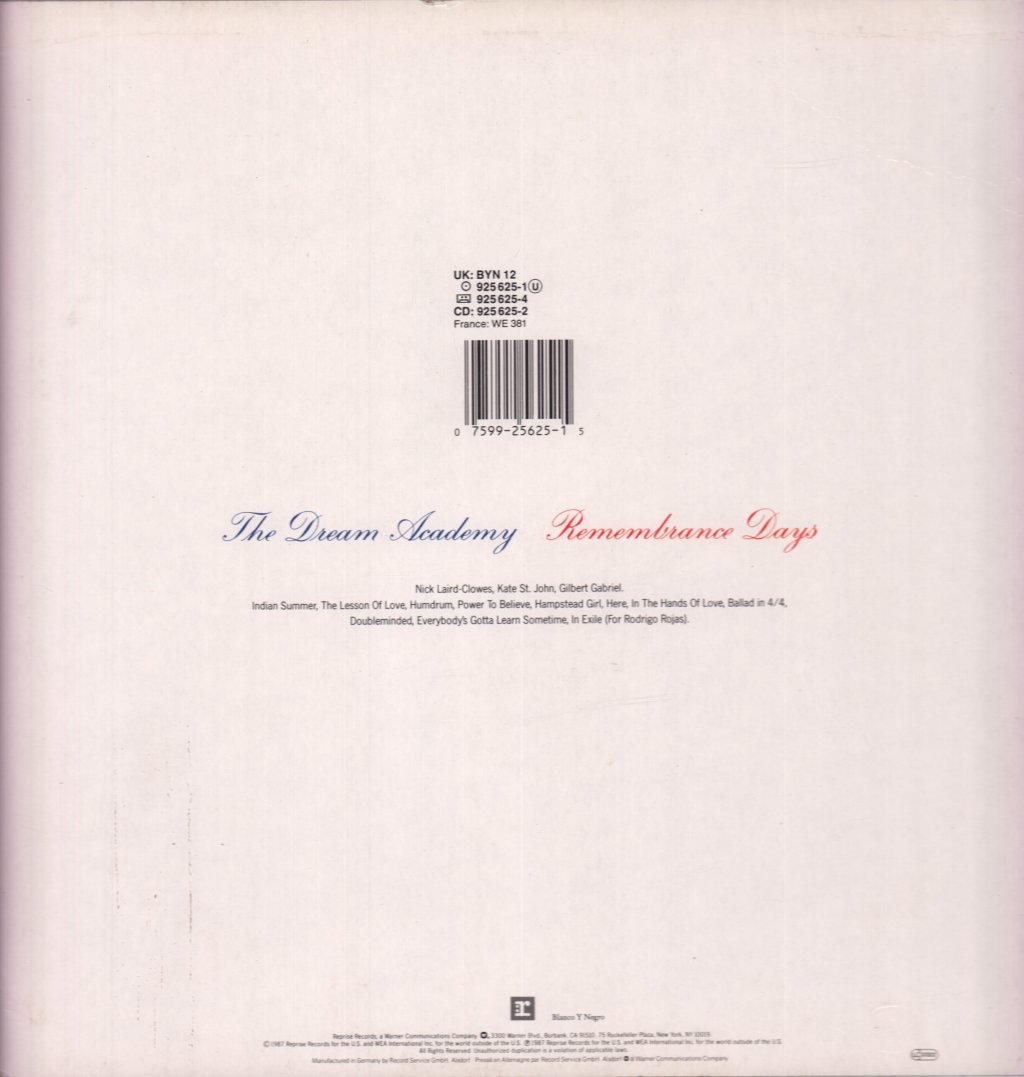 Dream Academy - Remembrance Days - Lp