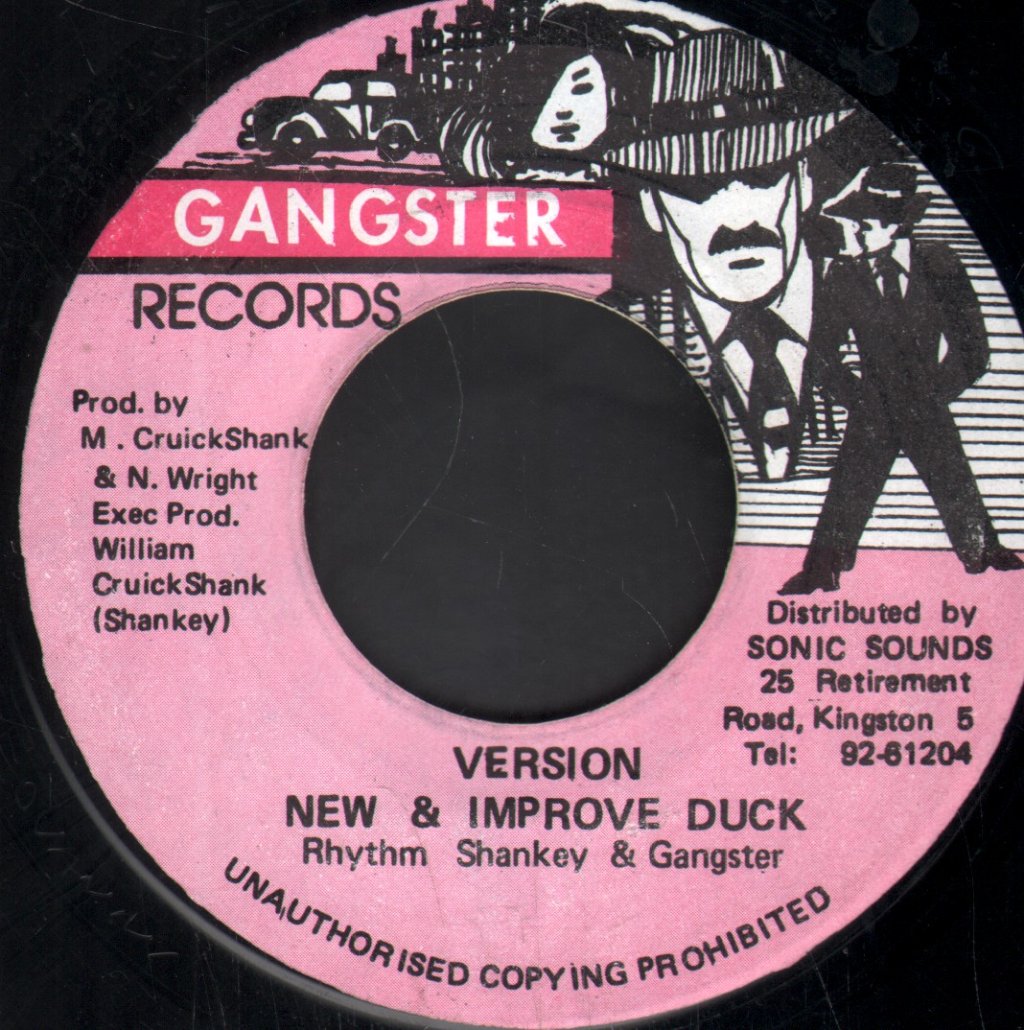 Powerman / Rhythm Shankey & Gangster - Gunshot / Version New & Improve Duck - 7 Inch