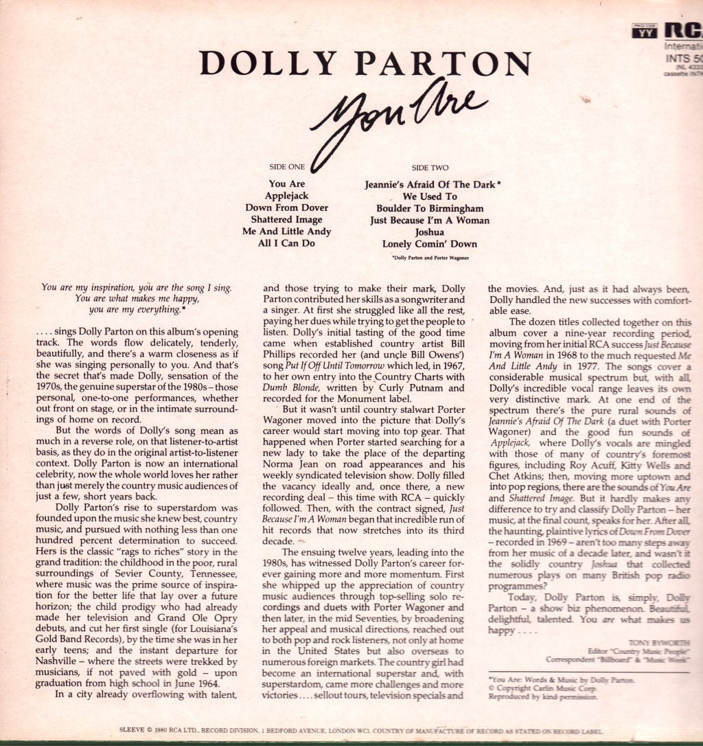 Dolly Parton - You Are - Lp
