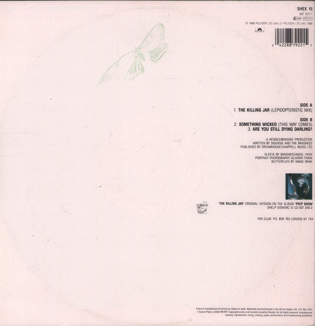Siouxsie & The Banshees - Killing Jar  (Lepidopteristic Mix) - 12 Inch