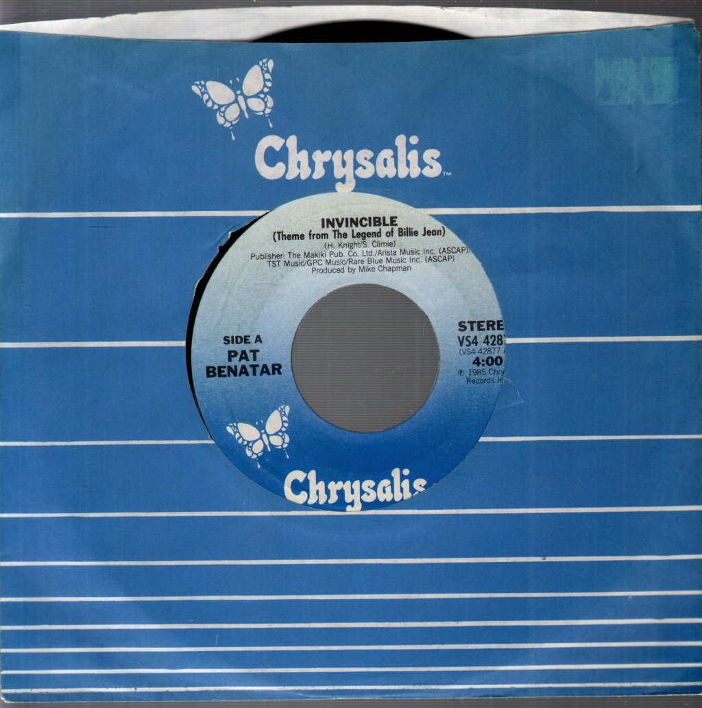 Pat Benatar - Invincible (Theme From The Legend Of Billie Jean) - 7 Inch