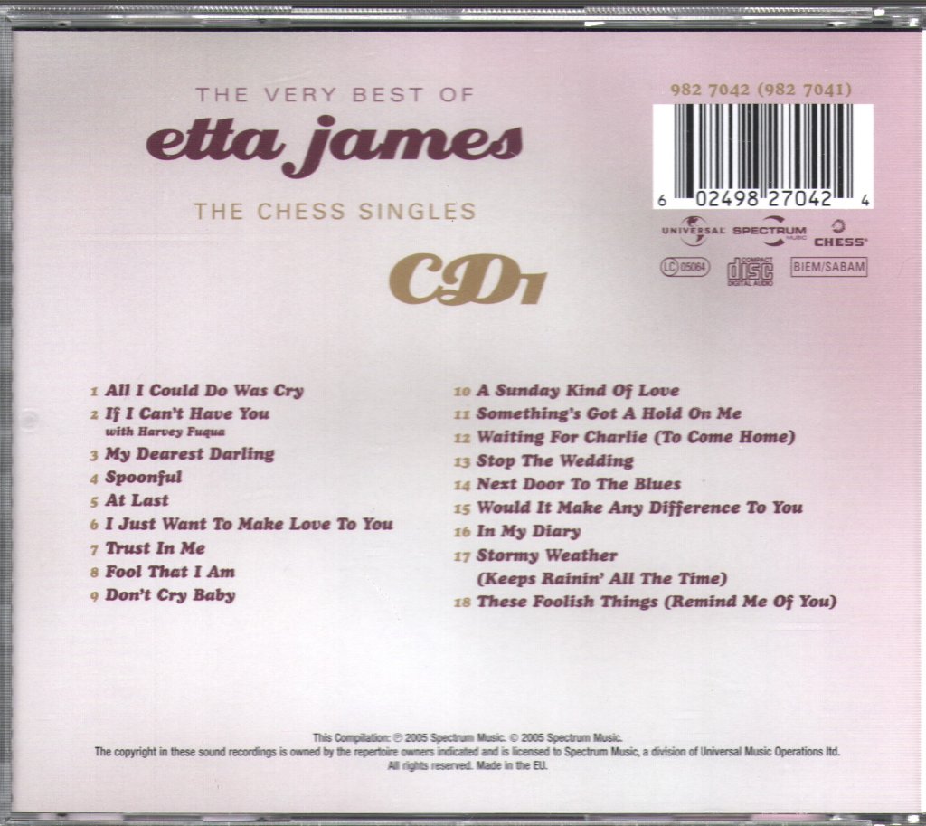 Etta James - Very Best Of Etta James - The Chess Singles - Cd Set