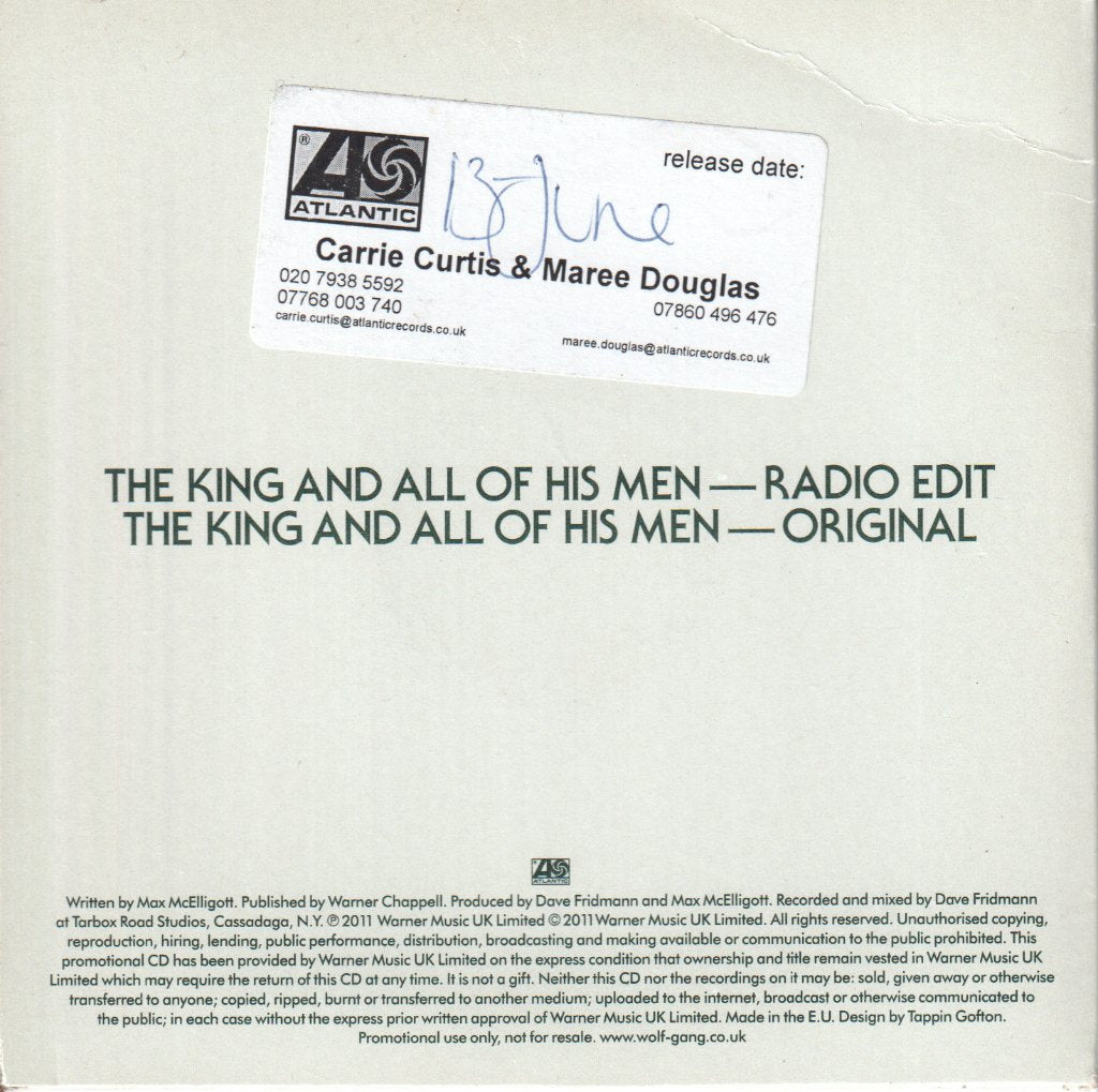 Wolf Gang - King And All Of His Men - Cdr