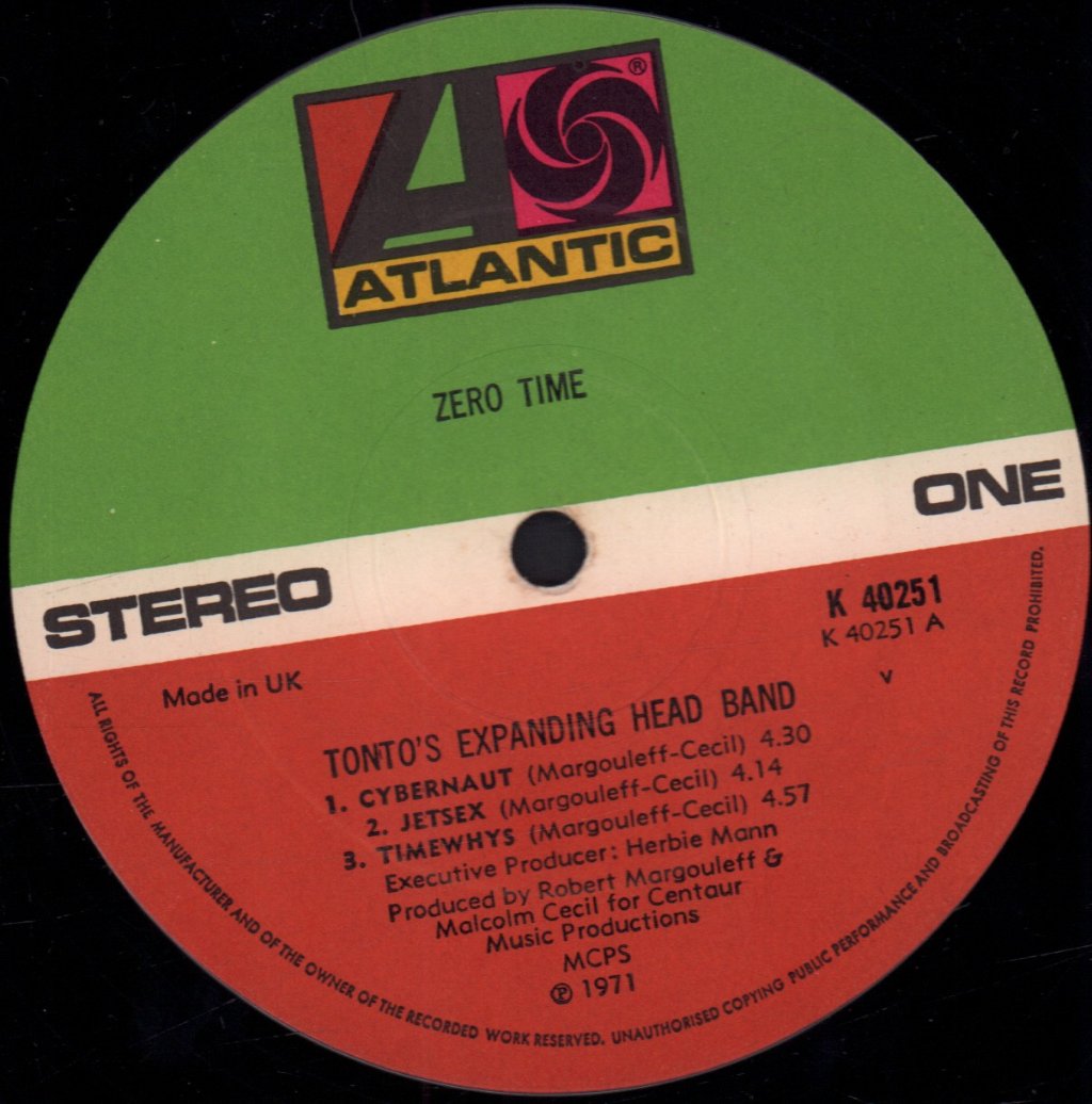 Tonto's Expanding Head Band - Zero Time - Lp