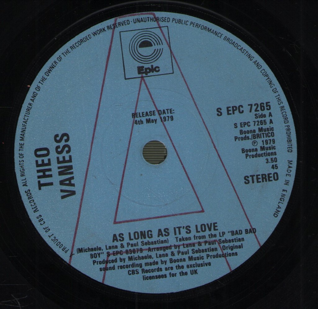 Theo Vaness - As Long As It's Love - 7 Inch