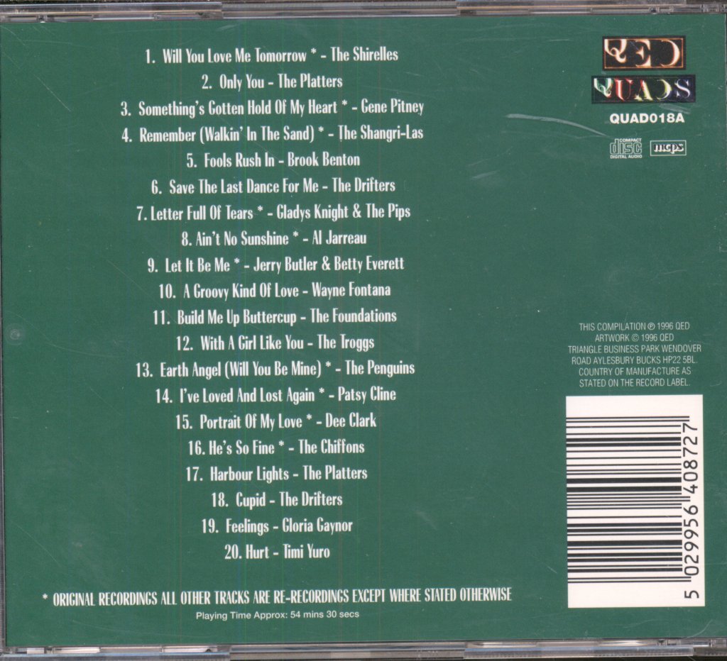 Various Artists - Love Songs: Will You Love Me Tomorrow - Cd