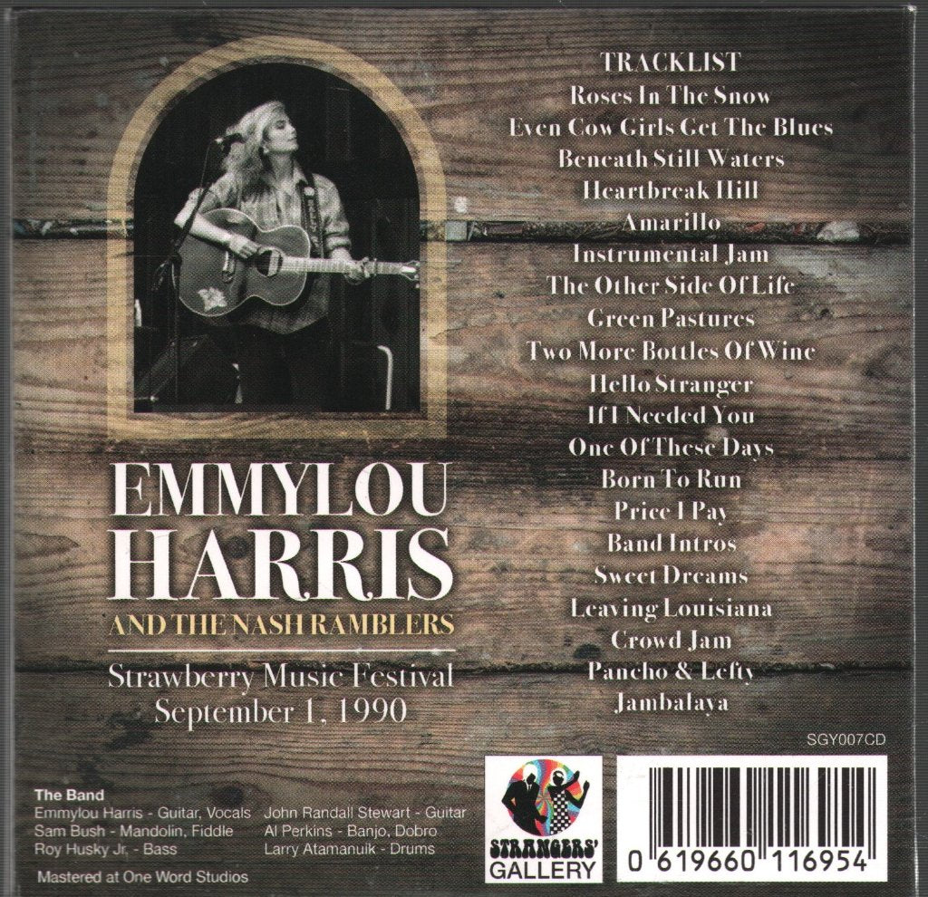 Emmylou Harris - Strawberry Music Festival, September 1, 1990 - Cd