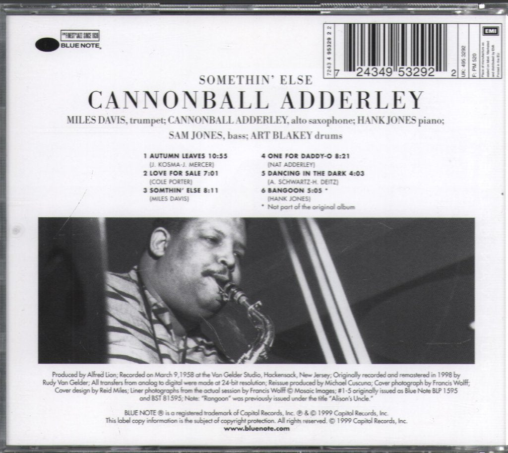 Cannonball Adderley - Somethin' Else - Cd