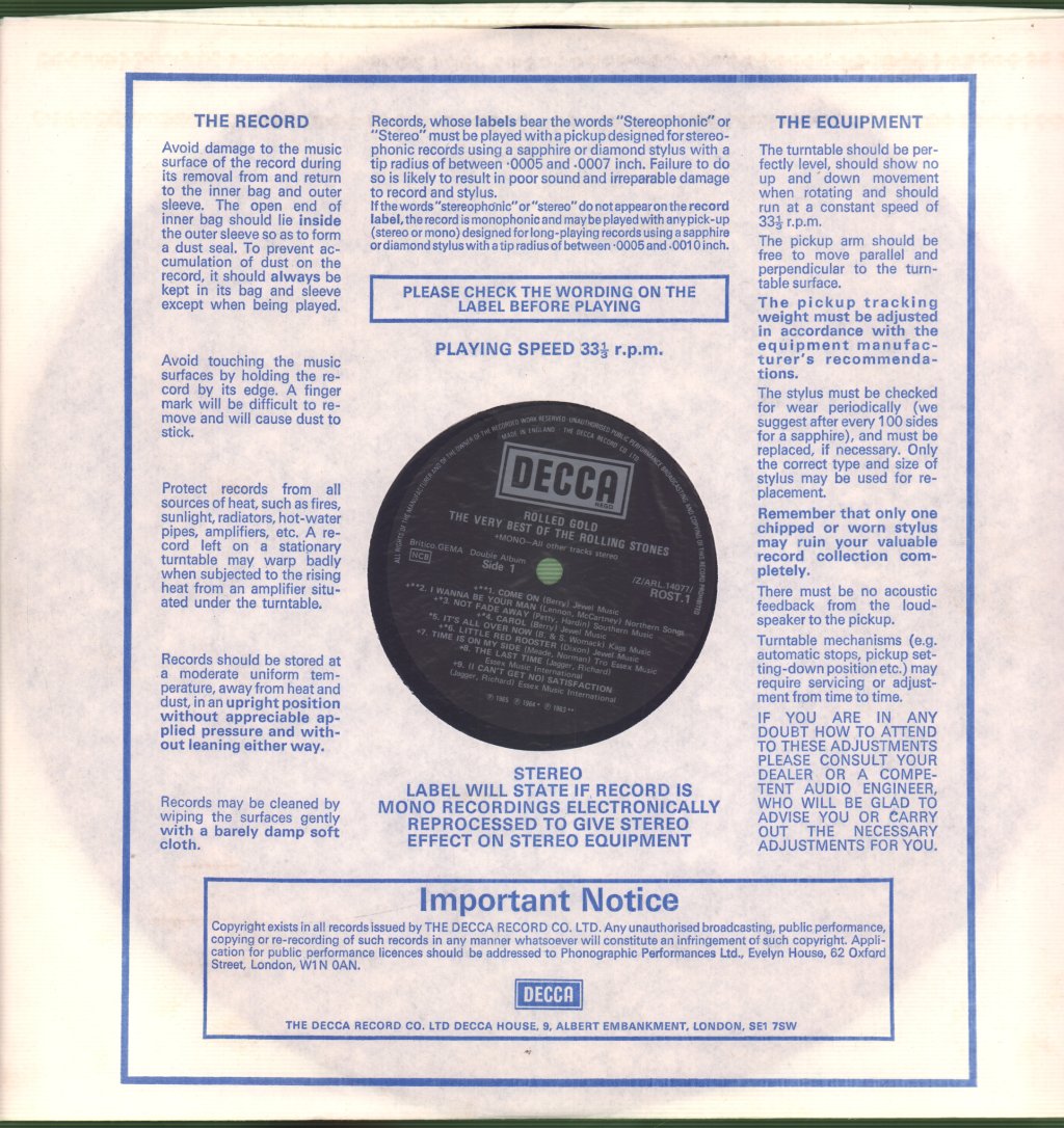 Rolling Stones - Rolled Gold - Double Lp