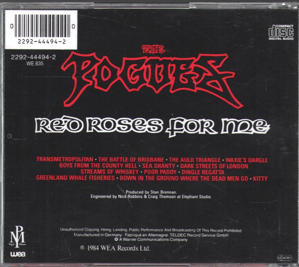 Pogues - Red Roses For Me - Cd