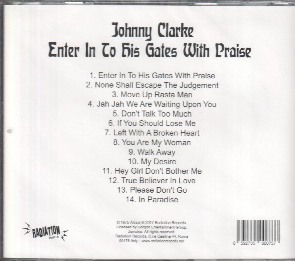 Johnny Clarke - Enter In To His Gate With Praise - Cd