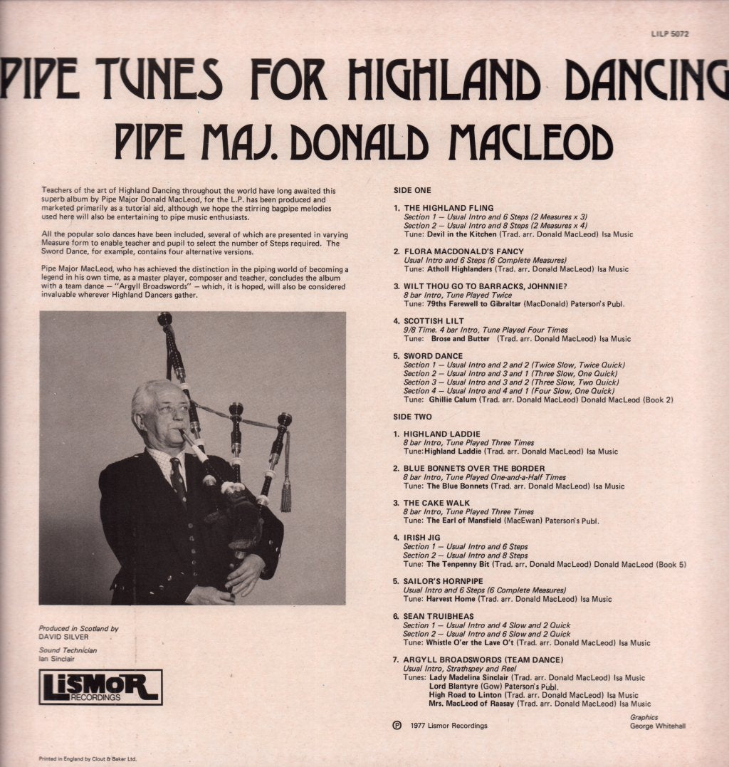 Donald MacLeod - Pipe Tunes For Highland Dancing - Lp