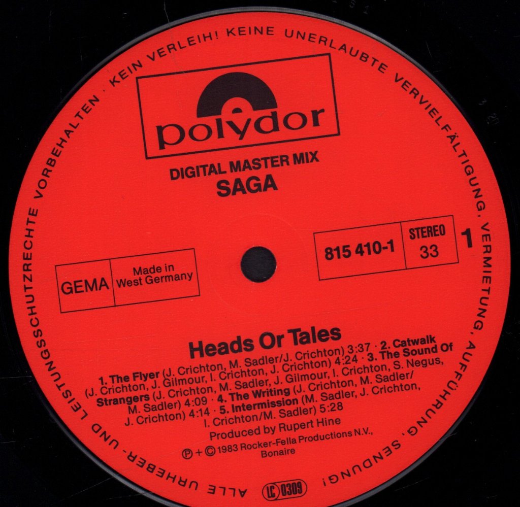 Saga (Rock Group) - Heads Or Tales - Lp