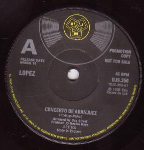 Lopez - Concerto De Aranjuez - 7 Inch
