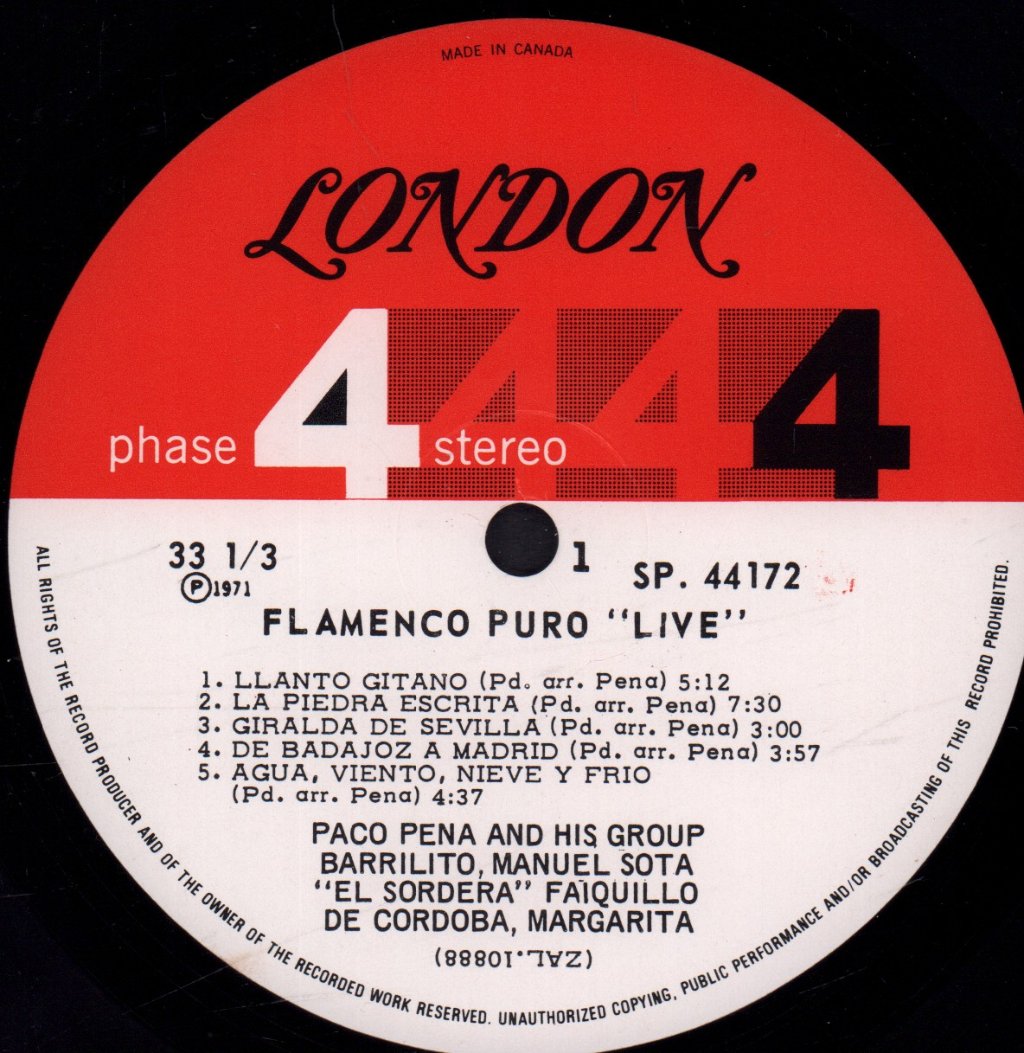 Paco Pena & His Group - Flamenco Puro Live - Lp