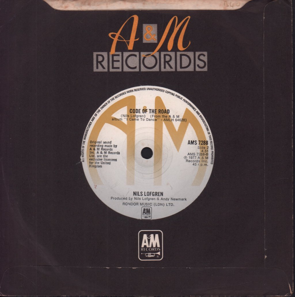 Nils Lofgren - I Came To Dance - 7 Inch