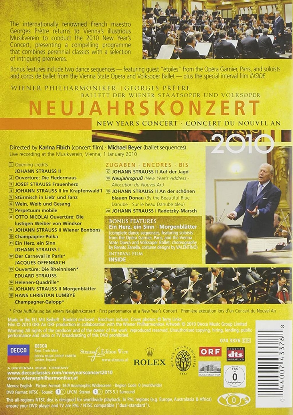 Georges Pretre / Wiener Philharmoniker - Neujahrskonzert (New Year's Concert 2010) - Dvd