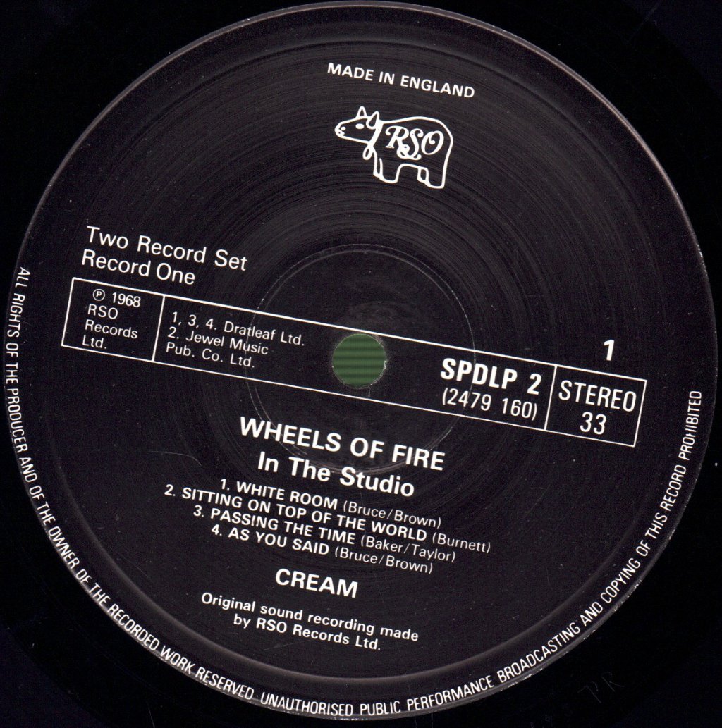 Cream - Wheels Of Fire - Double Lp