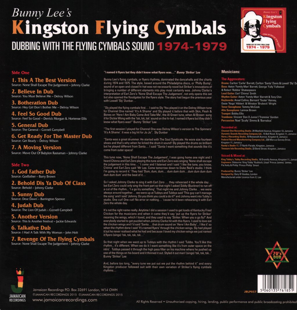 Bunny Lee - Kingston Flying Cymbals - Lp