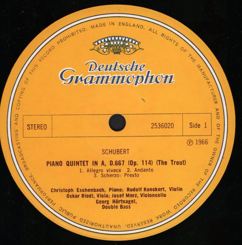 Trout Quintet - Franz Schubert - Forellenquintett / Notturno - Lp