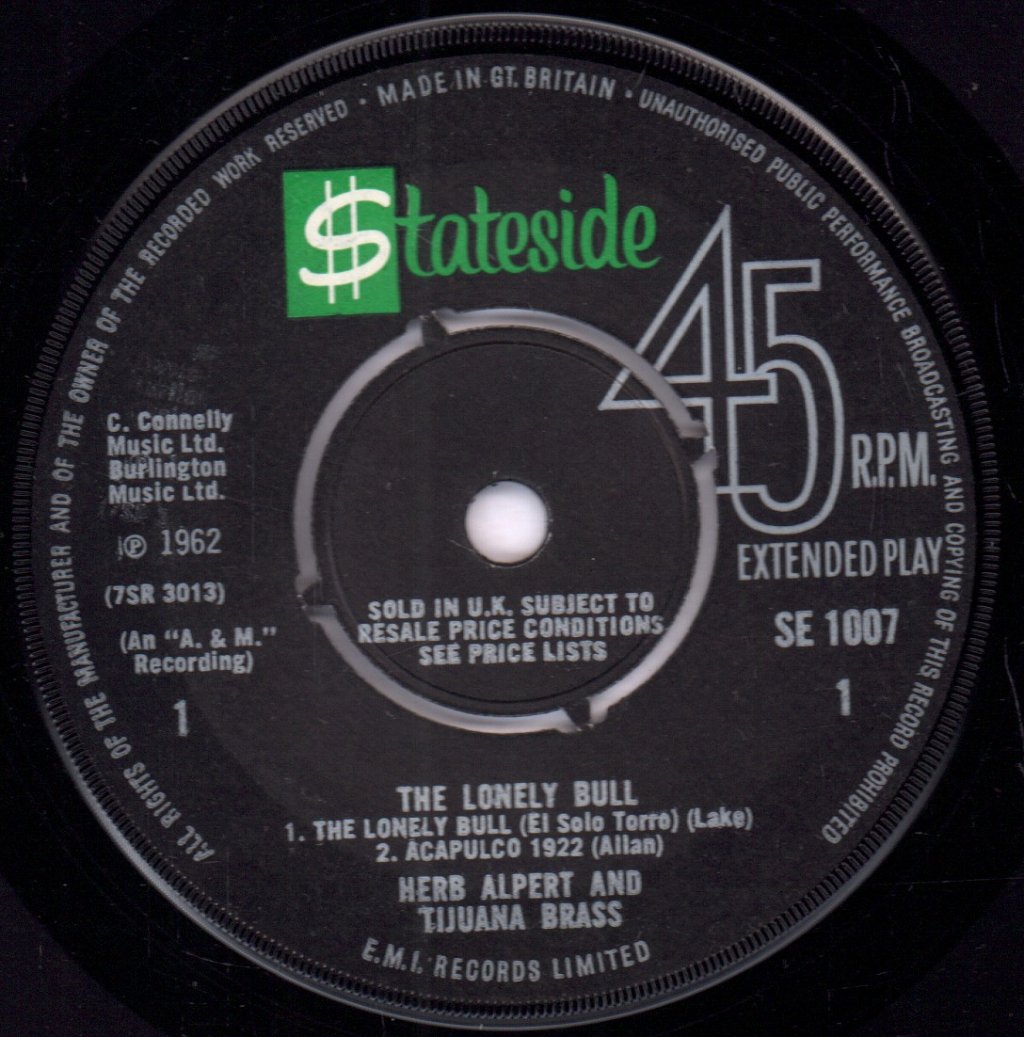 Herb Alpert And The Tijuana Brass - Lonely Bull - 7 Inch