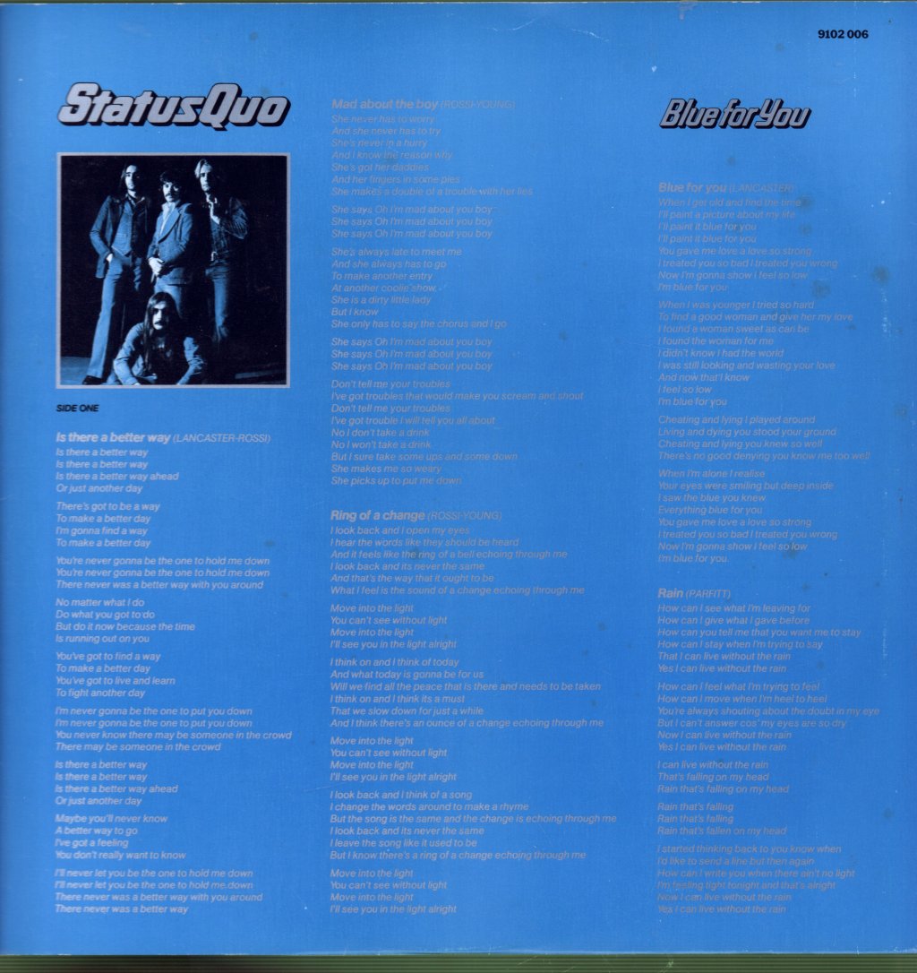 Status Quo - Blue For You - Lp
