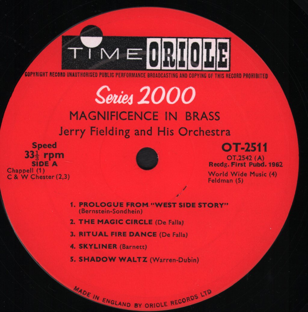 Jerry Fielding Orchestra - Magnificence In Brass - Lp