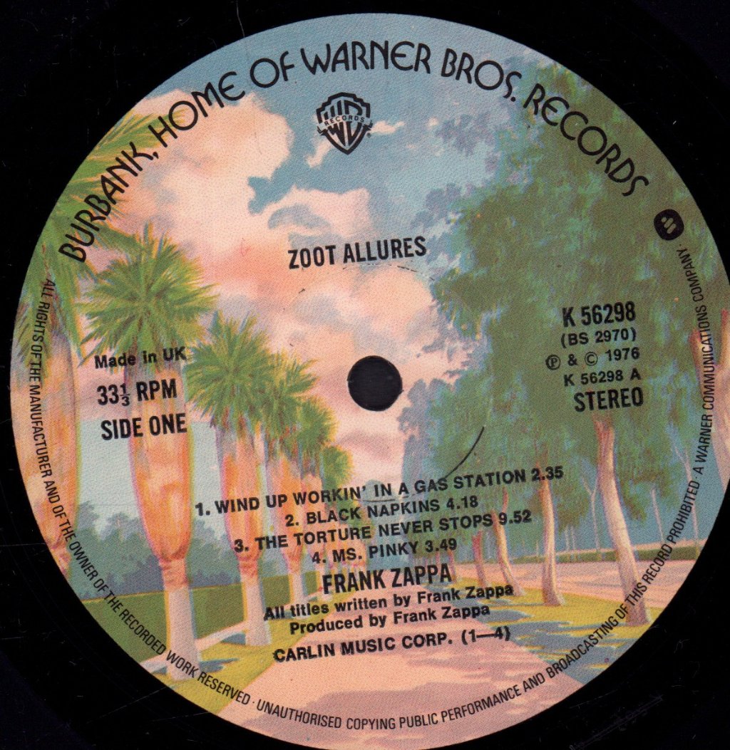 Frank Zappa - Zoot Allures - Lp