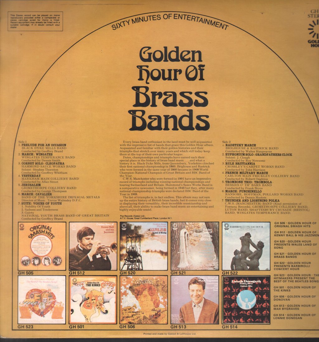 Various Artists - Golden Hour Of Brass Bands - Lp