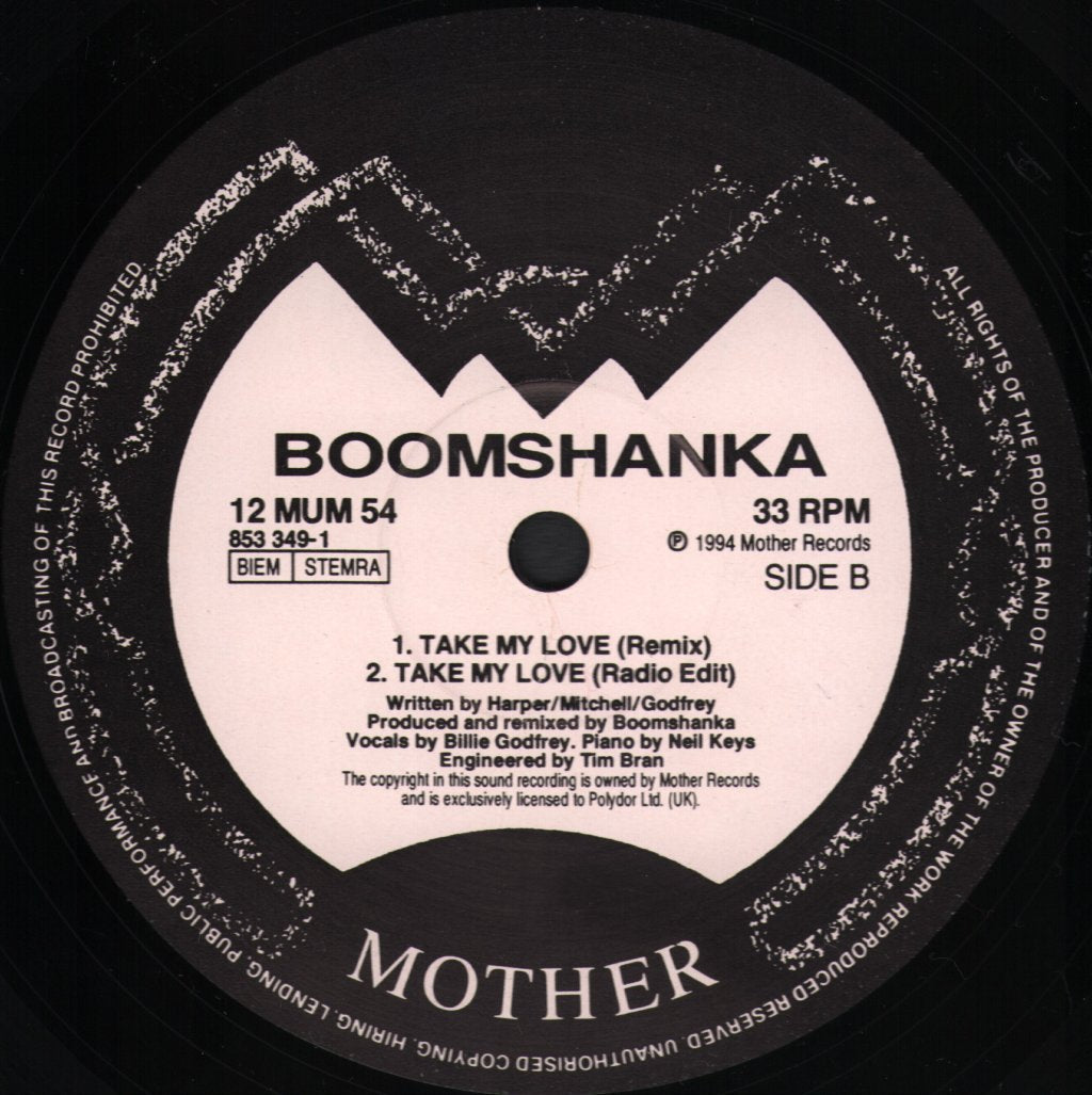 Boomshanka - Take My Love - 12 Inch