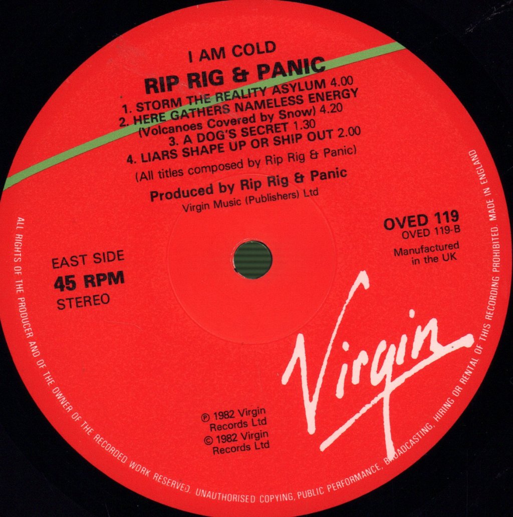 Rip Rig And Panic - I Am Cold - Double Lp