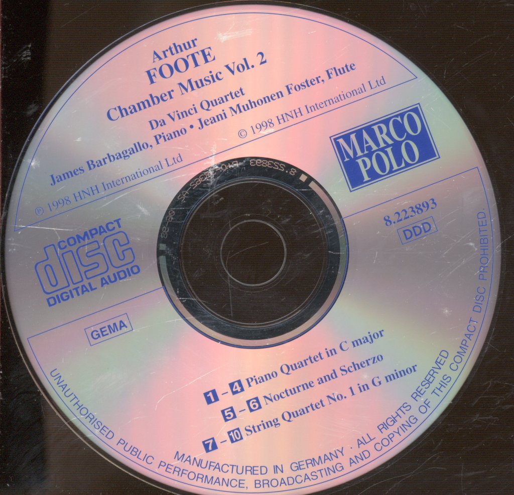 Da Vinci Quartet / James Barbagallo - Arthur Foote - Piano Quartet/ String Quartet No 1 - Cd