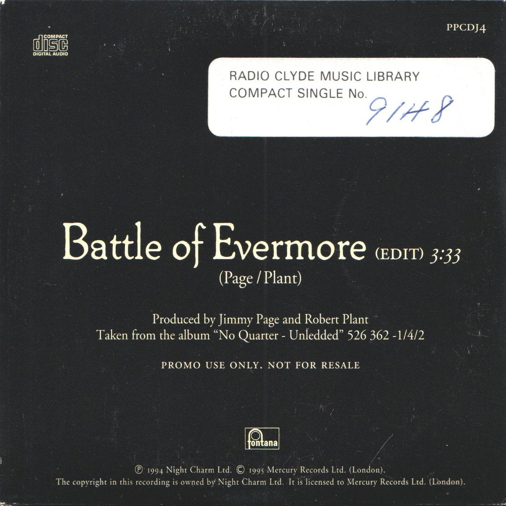 Jimmy Page And Robert Plant - Battle Of Evermore - Cd