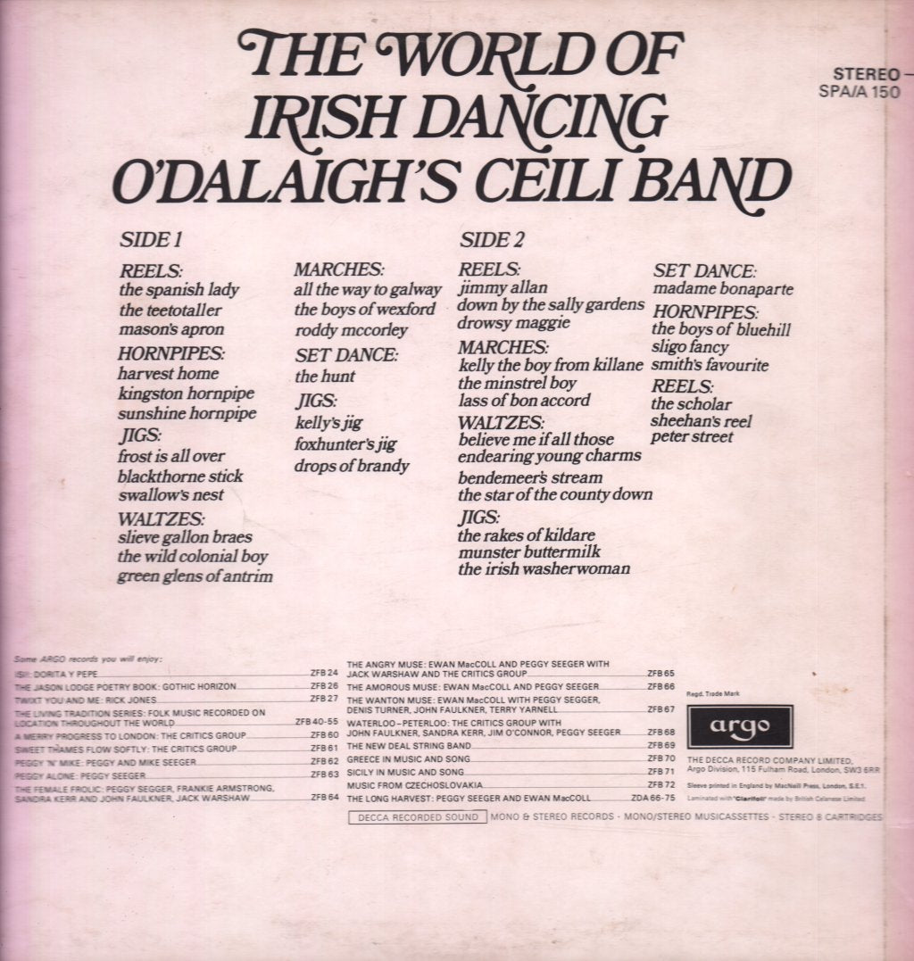 O' Dalaigh's Ceili Band - World Of Irish Dancing - Lp