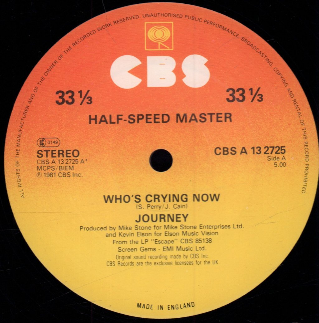 Journey - Who's Crying Now - 12 Inch