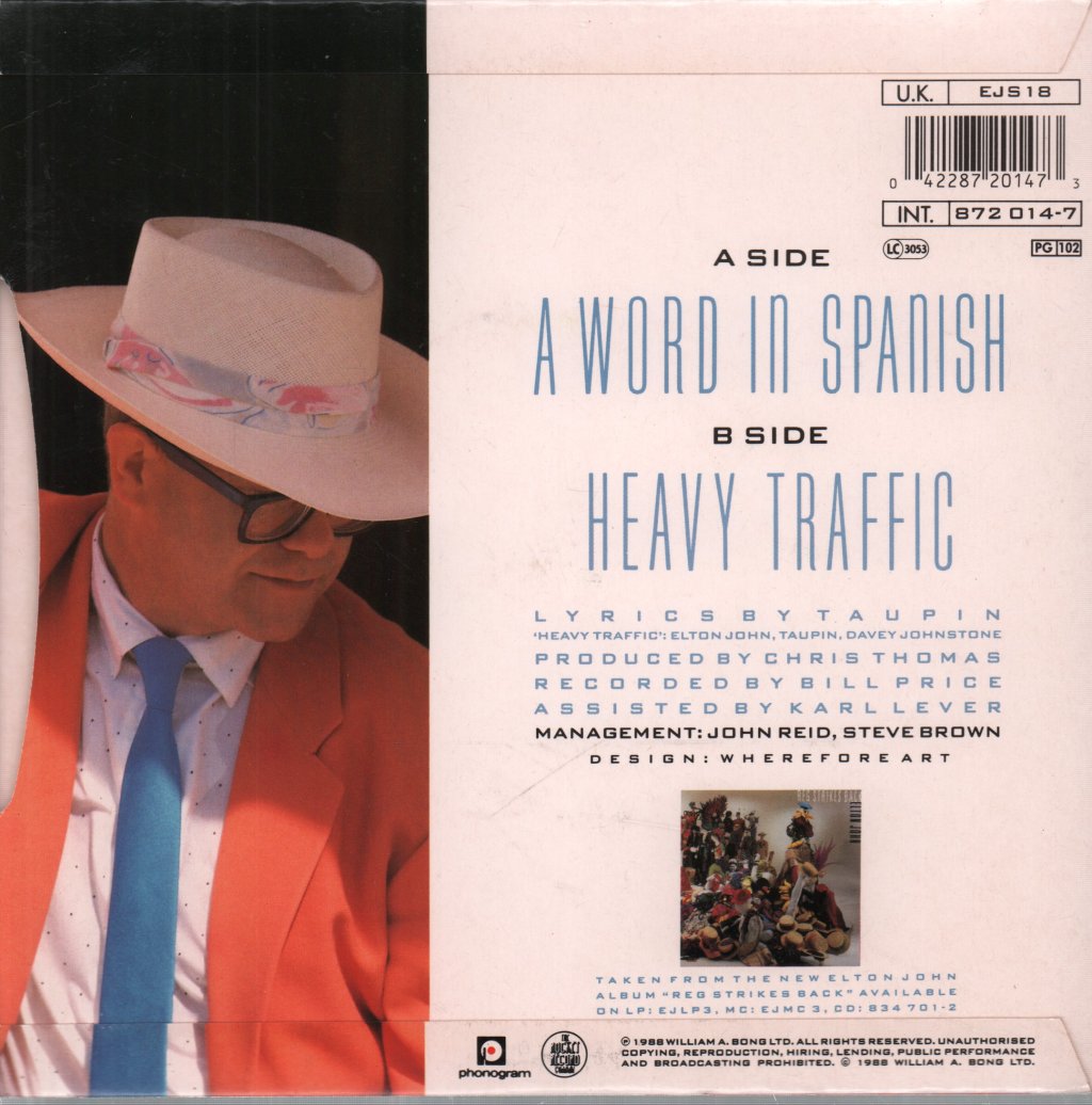 Elton John - A Word In Spanish - 7 Inch