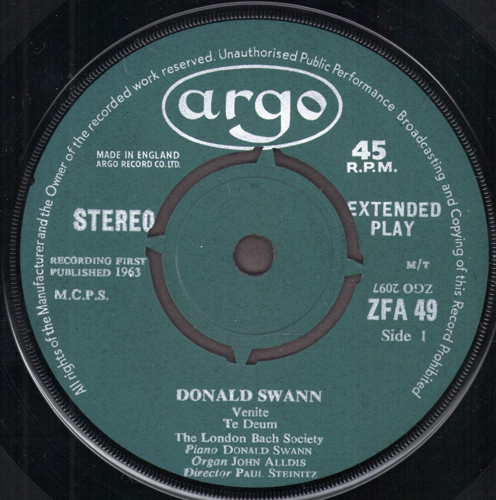 Donald Swann / London Bach Society / John Alldis - Festival Matins - 7 Inch