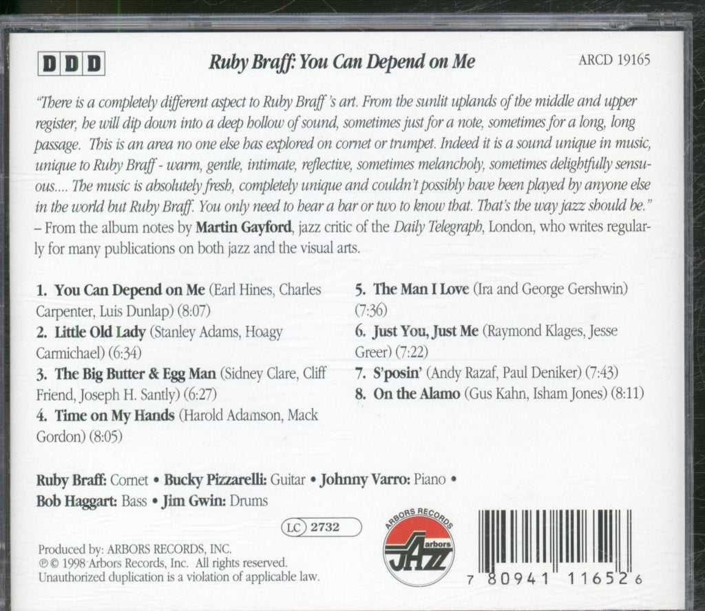 Ruby Braff - You Can Depend On Me - Cd