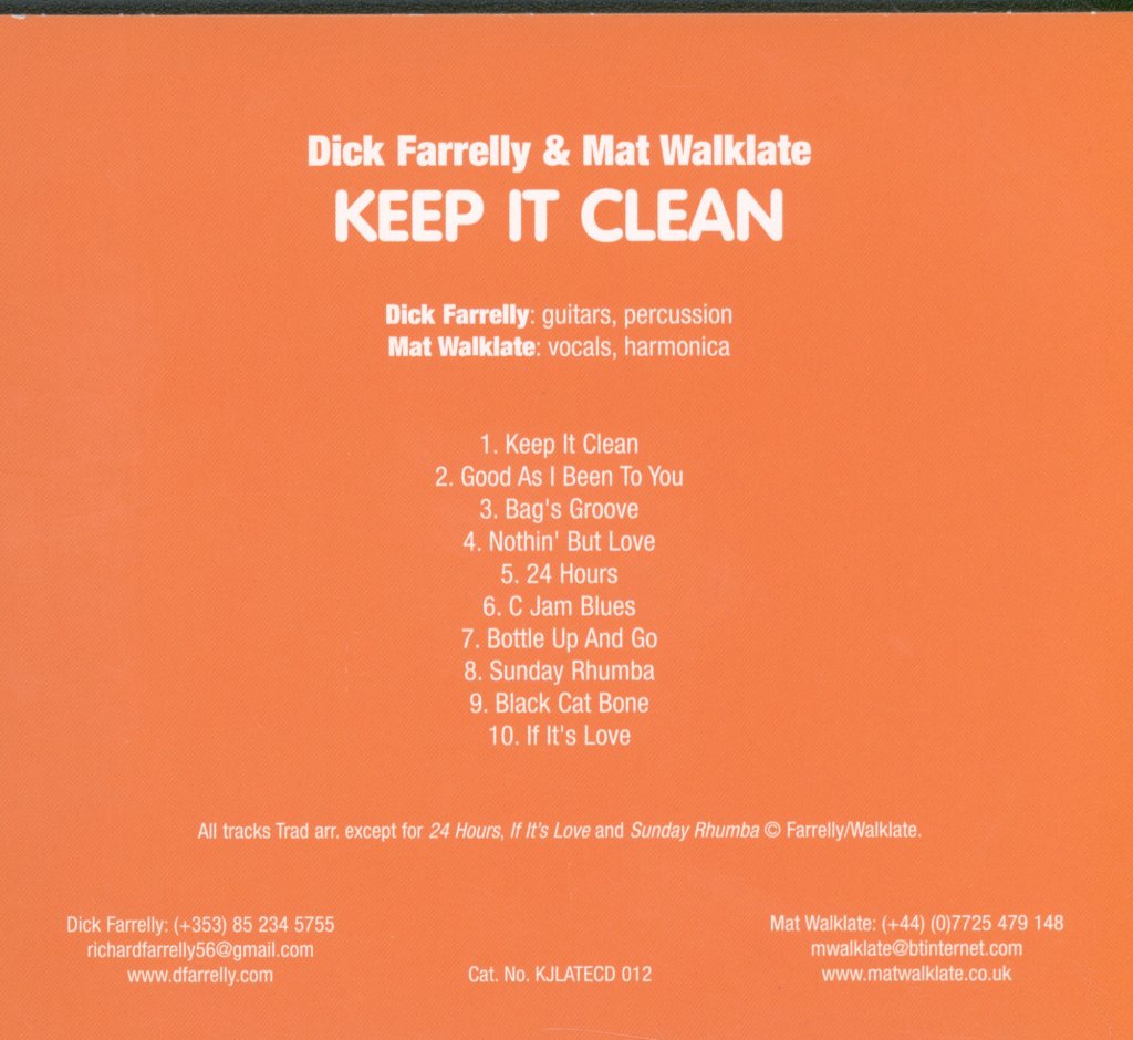 Dick Farrelly And Matt Walklate - Keep It Clean - Cd
