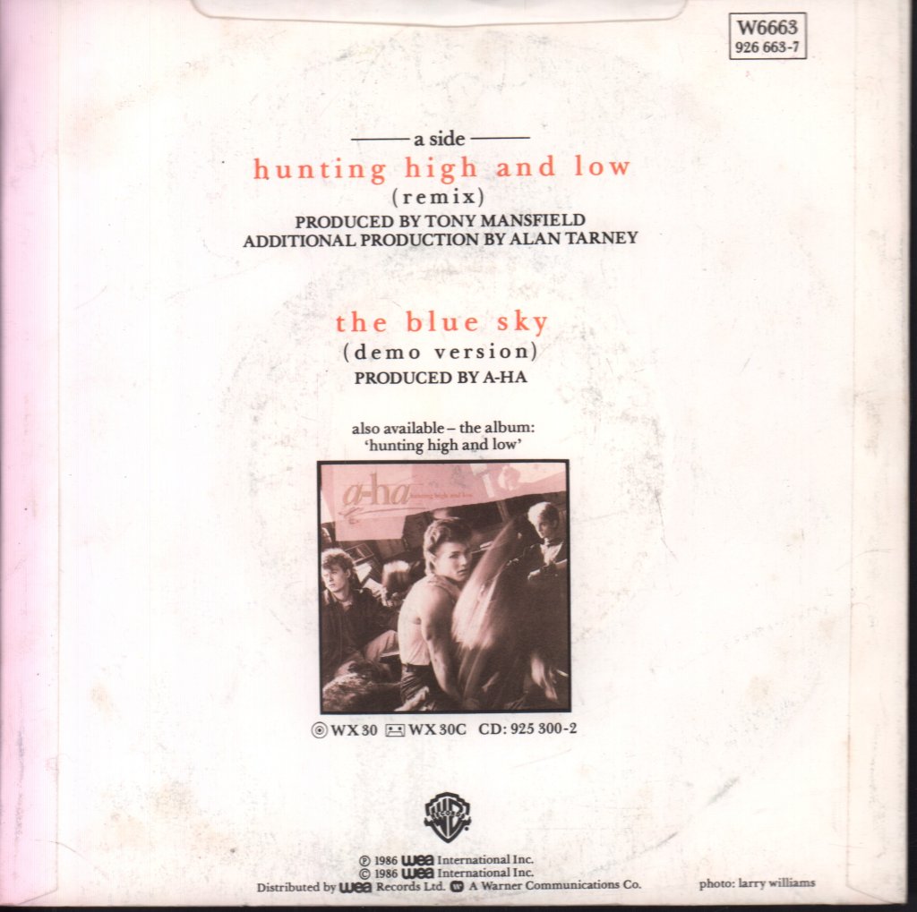 A-Ha - Hunting High And Low - 7 Inch