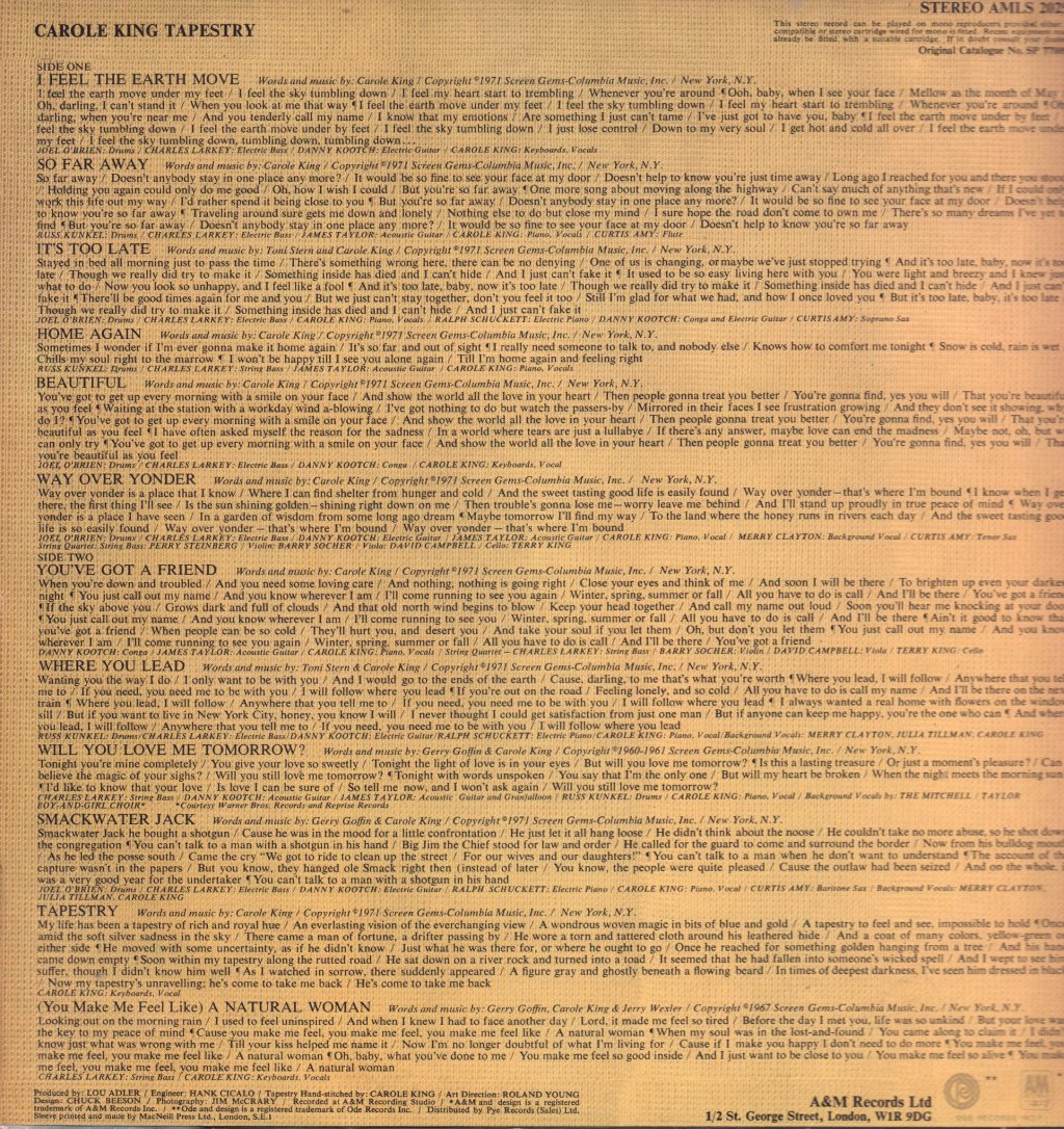 Carole King - Tapestry - Lp