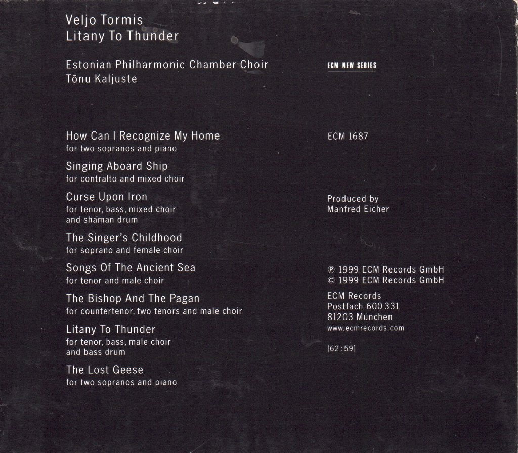 Veljo Tormis - Litany To Thunder - Cd