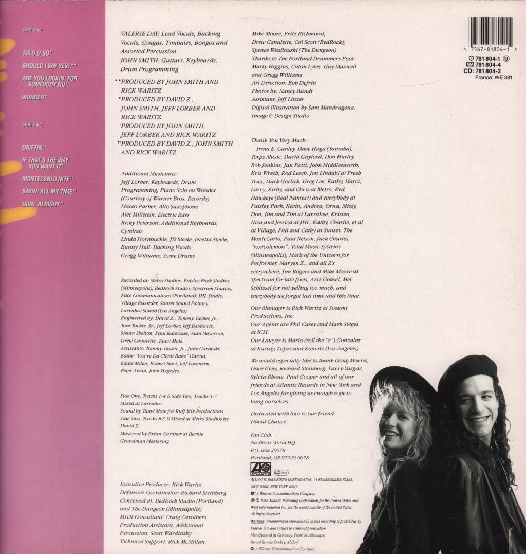 Nu Shooz - Told U So - Lp